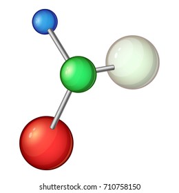 Model molecule icon. Cartoon illustration of model molecule vector icon for web