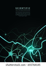 A model of neural system.Scientific vector background for projects on technology,medicine,chemistry,science and education.