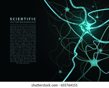 A Model Of Neural System.Scientific Vector Background For Projects On Technology,medicine,chemistry,science And Education.