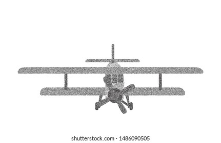 Model of an old plane. Isolated on White Background. Vector Illustration. EPS10
