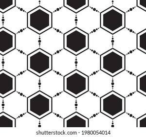 The model on a football subject. Seamless background. The vector model with black and white elements.