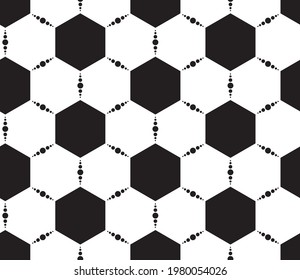 The model on a football subject. Seamless background. The vector model with black and white elements.