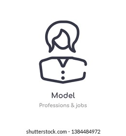 model outline icon. isolated line vector illustration from professions & jobs collection. editable thin stroke model icon on white background