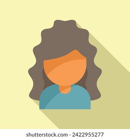 Model person coiffure icon flat vector. Short hairs. Person female seat