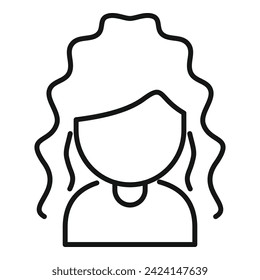 Model person coiffure icon outline vector. Short hairs. Person female seat