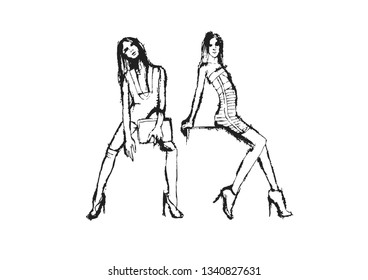 Model poses sketch