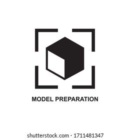 MODEL PREPARATION ICON , SCANNING 3D ICON