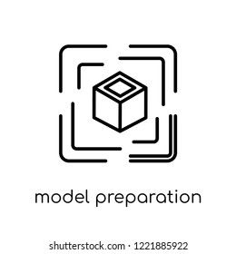 model preparation icon. Trendy modern flat linear vector model preparation icon on white background from thin line General collection, editable outline stroke vector illustration