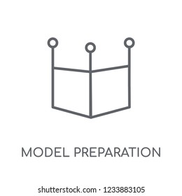 model preparation linear icon. Modern outline model preparation logo concept on white background from General collection. Suitable for use on web apps, mobile apps and print media.