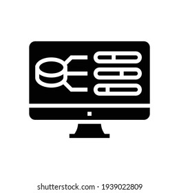 model selection digital processing glyph icon vector. model selection digital processing sign. isolated contour symbol black illustration