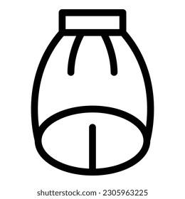 Vector de contorno de icono de falda de modelo. tela femenina. Moderno de moda