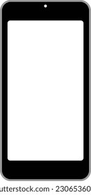 Model smartphone.Mobile phone with shadow on transparent background.Vector. Transparent screen isolated	
