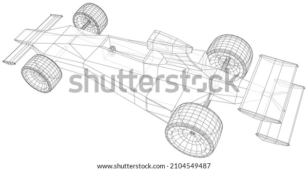 Model speed car. Wire-frame. EPS10 format. Vector\
rendering of 3d.