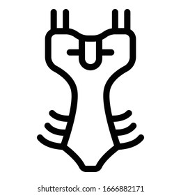 Model swimsuit icon. Outline model swimsuit vector icon for web design isolated on white background