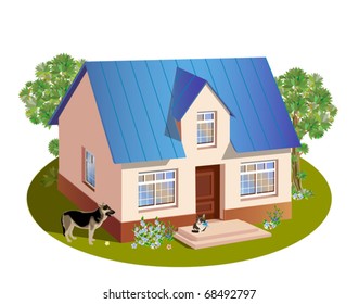   model of three dimensions family  house