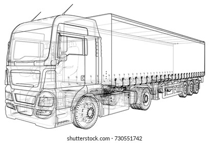 1,011 Semi truck blueprint Images, Stock Photos & Vectors | Shutterstock