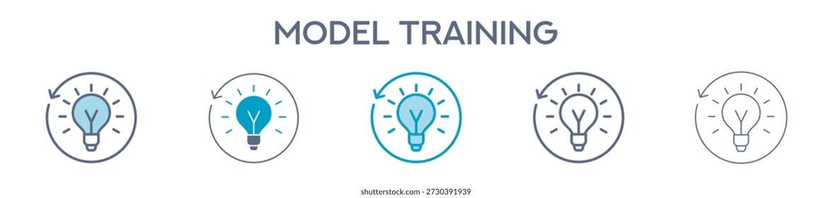 Modelo de elemento de entrenamiento para el diseño gráfico - estilos múltiples. Ilustración vectorial De Dos Colores Y Negro. Los Diseños Múltiples de Los Iconos Se Pueden Utilizar para El Móvil, Ui, Web