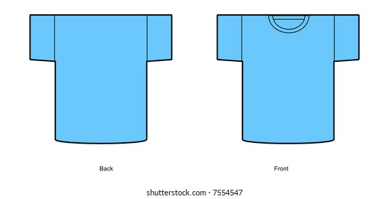 A model of a t-shirt design template on white background