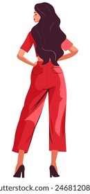 Model vector with red cloth