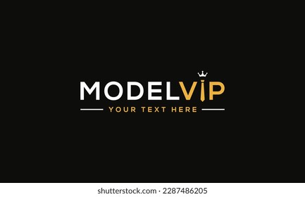 model VIP logo. VIP logo. tie logo. office entrepreneur logo