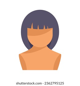 Model wig icon flat vector. Head style. Short beauty isolated