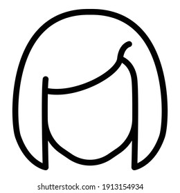 Modell Perücke Symbol. Umrissmodell, Perücke, Vektorsymbol für Webdesign einzeln auf weißem Hintergrund