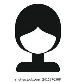 Model wig icon simple vector. Face fashion fake. Cute wavy lady