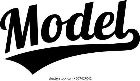 Model word in retro style