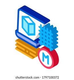 modeling of building materials icon vector. isometric modeling of building materials sign. color isolated symbol illustration