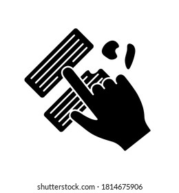 Modeling clay black glyph icon. Homemade play dough for preschoolers. Kids creativity development. Children activity ideas. Silhouette symbol on white space. Vector isolated illustration