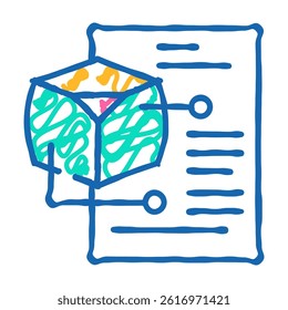 modeling data science doodle icon sketch vector. modeling data science sign. isolated symbol illustration