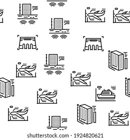 Modeling Engineering Vector Seamless Pattern Thin Line Illustration