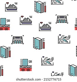 Modeling Engineering Vector Seamless Pattern Thin Line Illustration