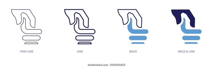 Modeling icon in 4 different styles. Thin Line, Line, Bold, and Bold Line. Duotone style. Editable stroke.