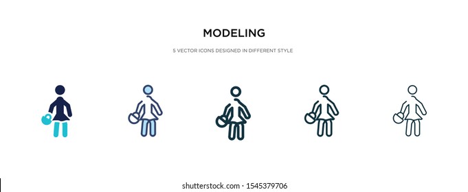 modeling icon in different style vector illustration. two colored and black modeling vector icons designed in filled, outline, line and stroke style can be used for web, mobile, ui