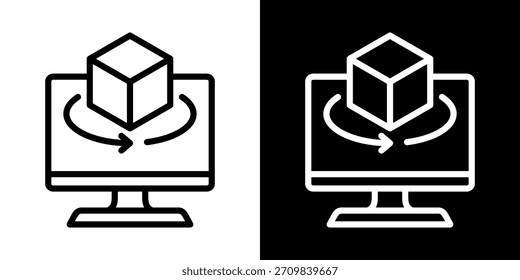 Ícone De Modelagem Da Ilustração De Vetor De Estilo Preto-E-Branco De Linha
