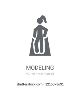 Modeling icon. Trendy Modeling logo concept on white background from Activity and Hobbies collection. Suitable for use on web apps, mobile apps and print media.