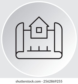 Modeling outline icon. Planning, scheme, dimension, project, measurement, floor plan and more.