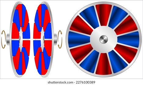 modeling a permanent magnets axial field magnetic coupling.