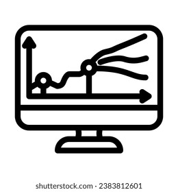 modeling risk line icon vector. modeling risk sign. isolated contour symbol black illustration