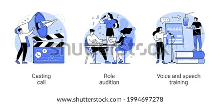 Vector Modelling agency abstract concept vector illustrations.