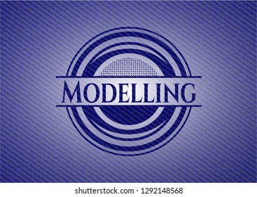 Modelling badge with denim texture