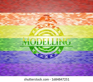 Modelling lgbt colors emblem. Vector Illustration. Mosaic.
