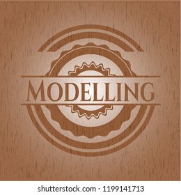  Modelling retro style wooden emblem