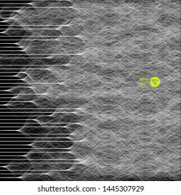 Modelling of signal. Vector illustration for technology or electronic music cover design. Generative art.