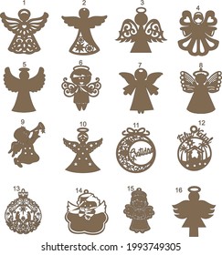 A lot of models of applique angels