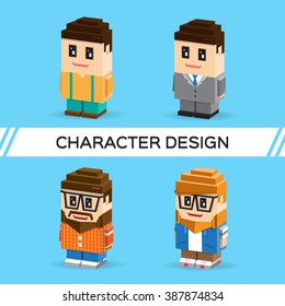 models boy, isometric character concept