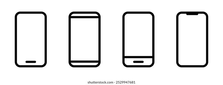 Models smartphone vector icons set. Models smartphone icon