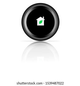 Modem with black colour background and green leaf in home