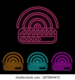 modem color neon set. Simple thin line, outline vector of web icons for ui and ux, website or mobile application